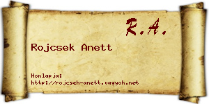 Rojcsek Anett névjegykártya