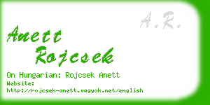 anett rojcsek business card